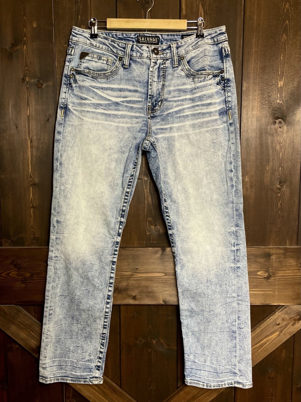 Men’s Salvage Mayhem Straight Regular Fit Jeans Light Wash 36x32 Buckle